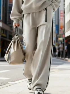 Casual Plain Straight Pants