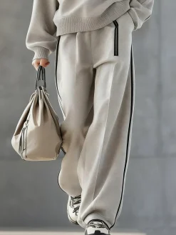 Casual Plain Straight Pants