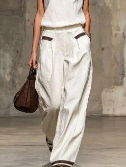 Casual Plain Straight Pants Pant