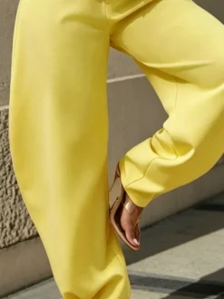 Casual Plain Turnip Pants