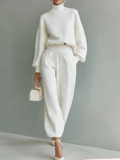 Casual Plain Turtleneck Sweater
