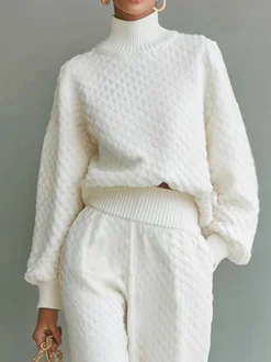 Casual Plain Turtleneck Sweater