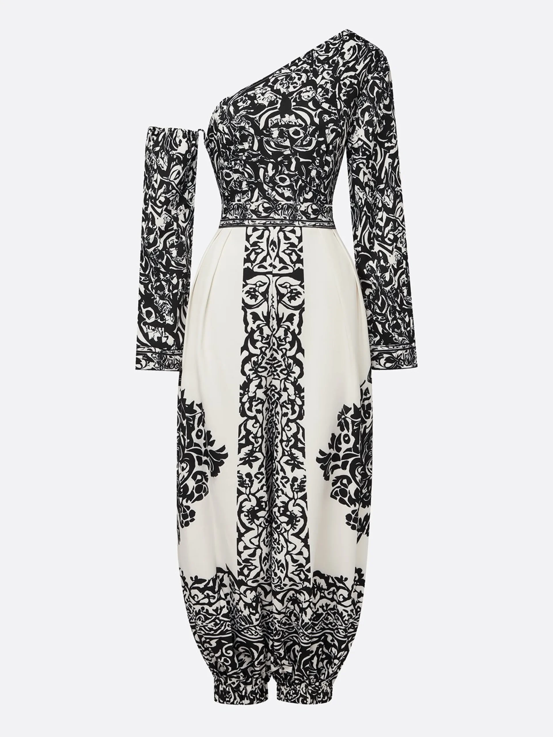 Casual Printed Asymmetrical Off-Shoulder Jumpsuit