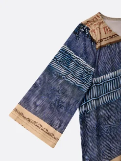 Casual Random Print Off Asymmetrical printing Maxi Dress
