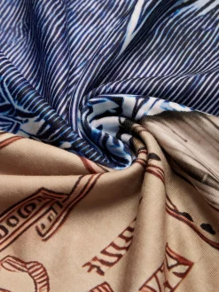 Casual Random Print Off Asymmetrical printing Maxi Dress