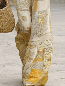 Casual Random Print Printing Straight Pants