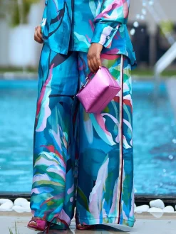Casual Random Print Printing Wide Leg Pants