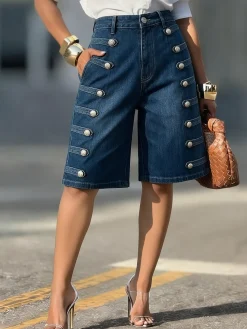Casual Regular Fit Denim Shorts
