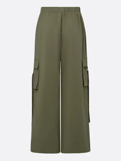 Casual Solid Relaxed Cargo Pants