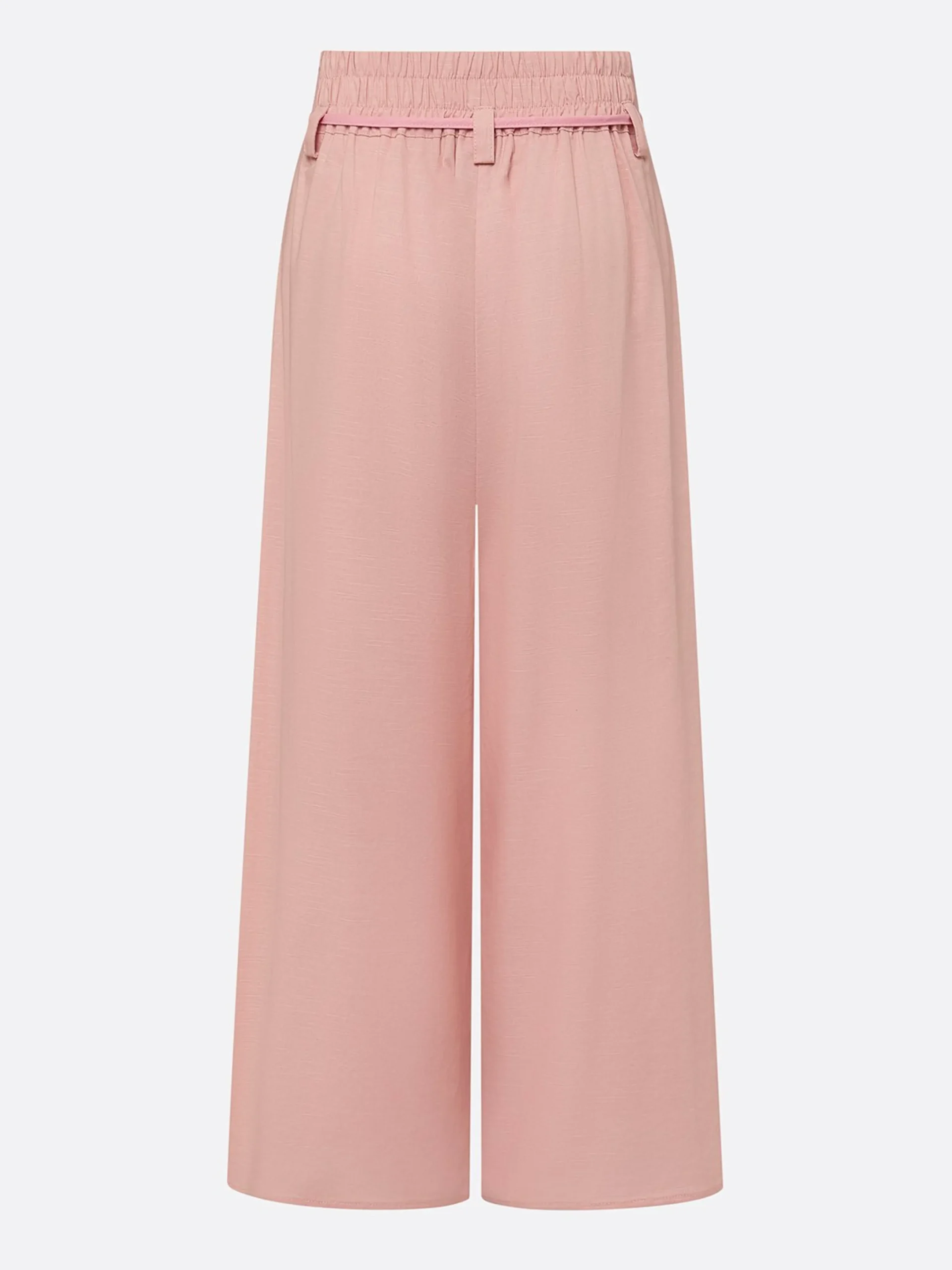 Casual Solid Relaxed Cropped Lace-up Wide Leg Pants