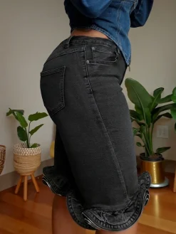 Casual Solid Tailored Denim Shorts