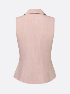 Casual Solid Tailored Lapel Collar Vest