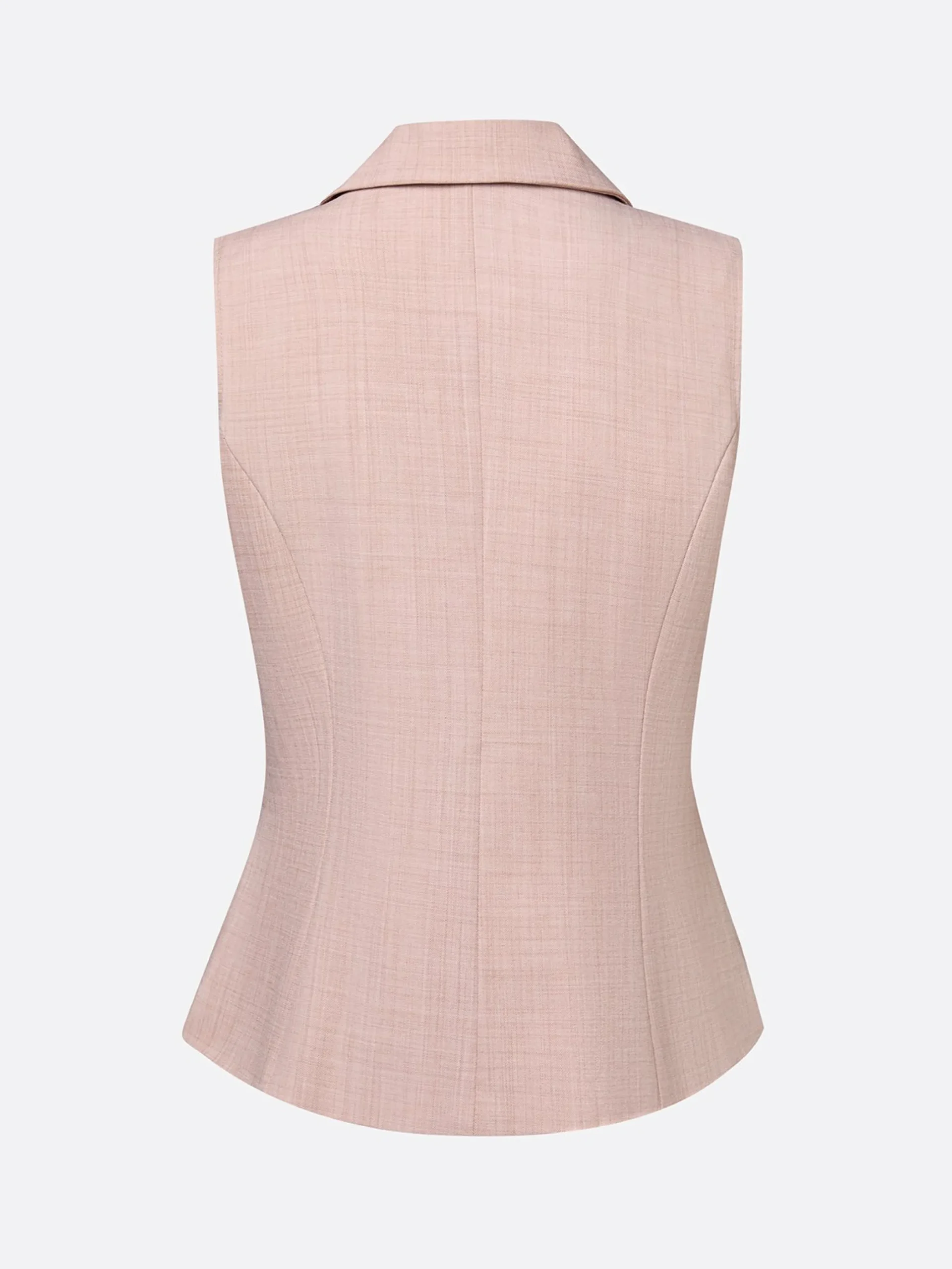 Casual Solid Tailored Lapel Collar Vest