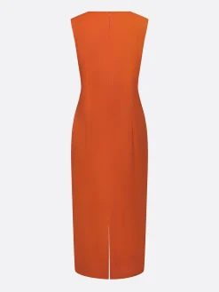 Casual Solid Tailored Sleeveless Midi Dress