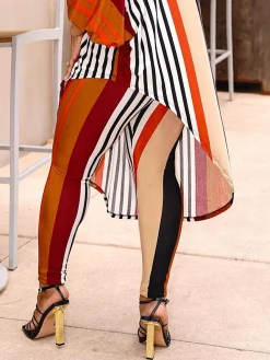 Casual Striped Printing Leggings