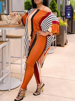 Casual Striped Printing Leggings