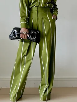 Casual Striped Printing Wide Leg Pants