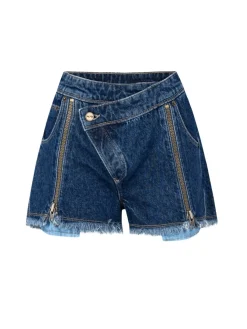 Casual Zipper Denim Shorts