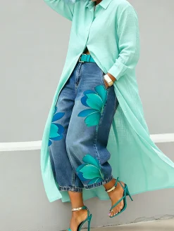 Casual Zipper Loose Bloomers Ankle Pants O-Line Daily Trousers