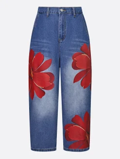 Casual Zipper Loose Bloomers Ankle Pants O-Line Daily Trousers