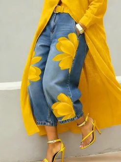 Casual Zipper Loose Bloomers Ankle Pants O-Line Daily Trousers