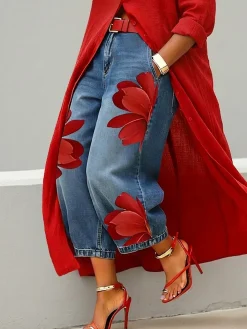 Casual Zipper Loose Bloomers Ankle Pants O-Line Daily Trousers