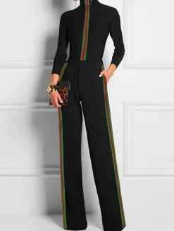 Color Block Urban Pocket Fashion Pants