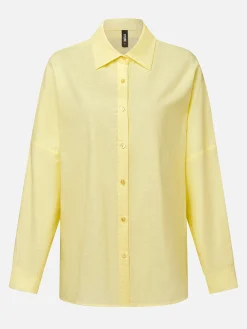 Cotton And Linen Casual Plain Raglan Sleeves Shirt