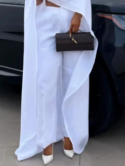 Cotton And Linen Elegant Plain Distressing Straight Pants