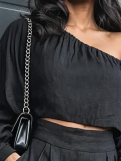 Cotton Casual Floral Gathered Off The Shoulder Blouse