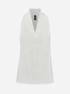 Cotton Casual Plain Halter Neck Blouse