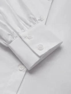 Cotton Urban Plain Buttoned Shirt With Tie