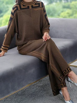 Crew Neck Loose Urban Geometric Sweater