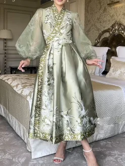 Cross Neck Elegant Regular Fit Dress