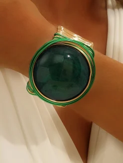 Crystal big gem handmade bracelet exaggerated cross retro egg-shaped bracelet