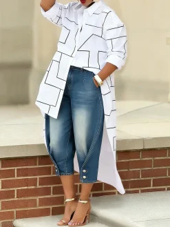Denim Buttoned Casual Jeans