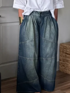 Denim Casual Loose Jeans Straight pants