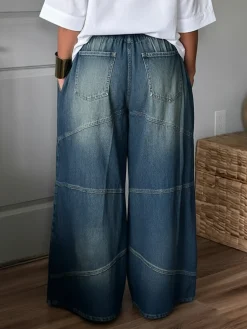 Denim Casual Loose Jeans Straight pants