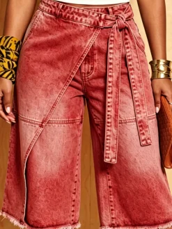 Denim Casual Solid Relaxed Jeans