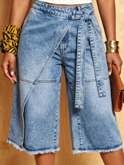 Denim Casual Solid Relaxed Jeans