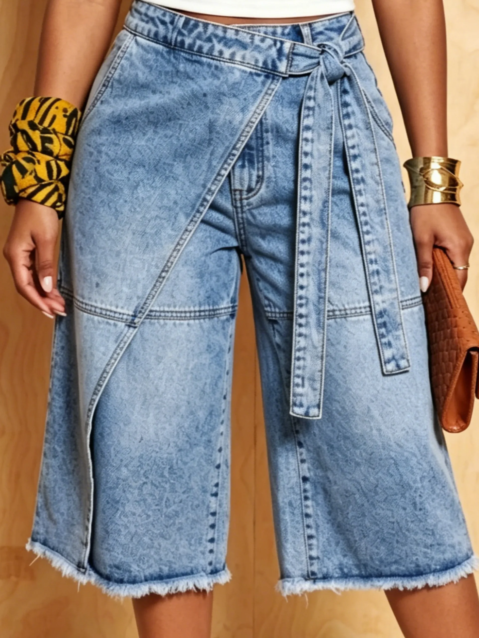 Denim Casual Solid Relaxed Jeans