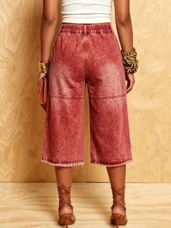 Denim Casual Solid Relaxed Jeans