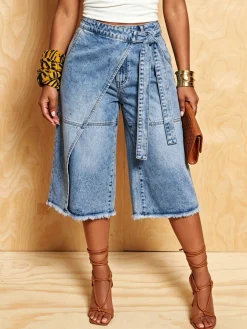Denim Casual Solid Relaxed Jeans