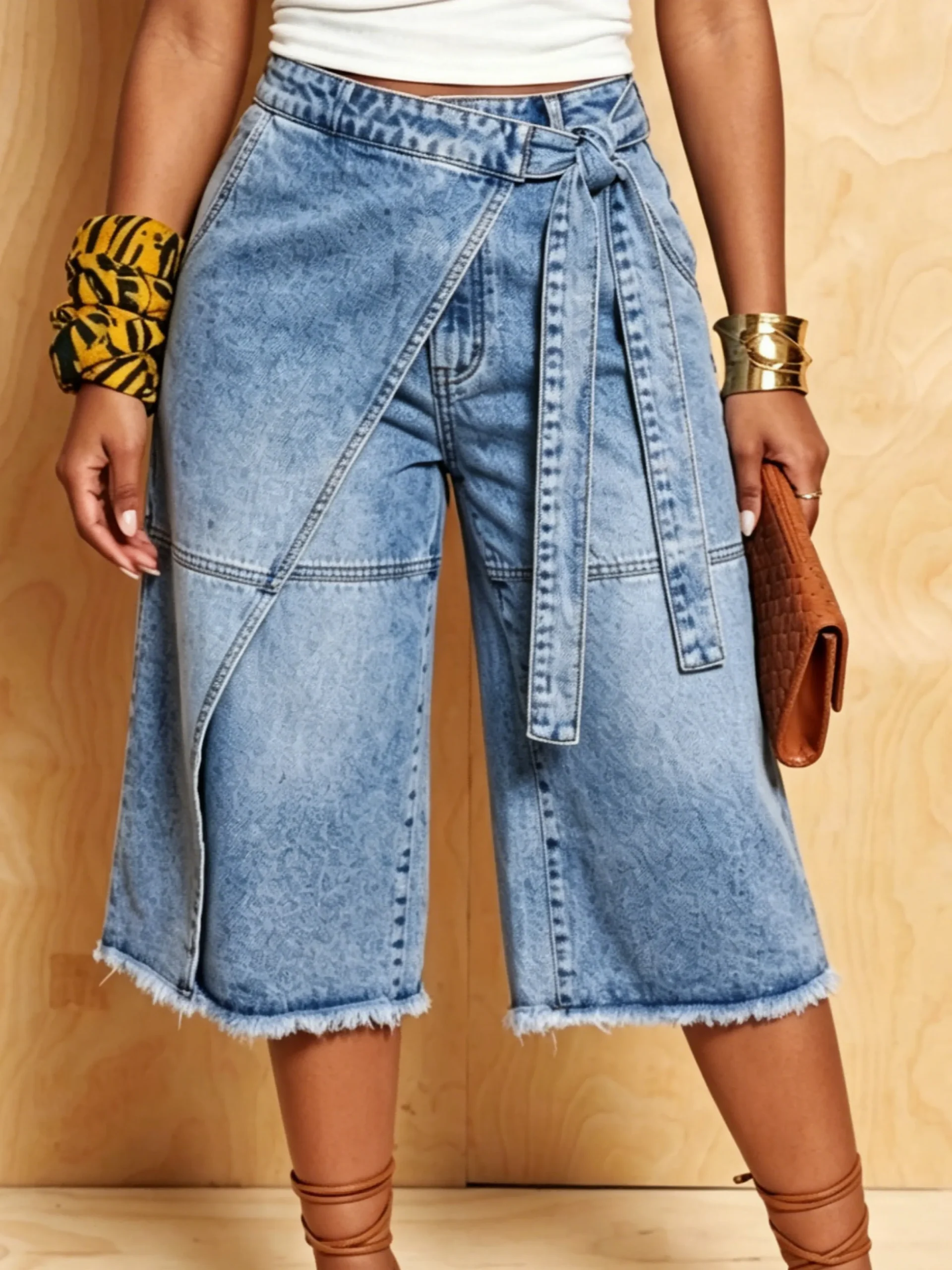 Denim Casual Solid Relaxed Jeans