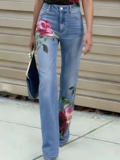 Denim Floral Urban Jeans
