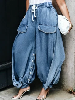 Denim Loose Plain Casual Jeans