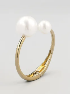 Elegant Asymmetrical Faux Pearl Cuff Bracelet