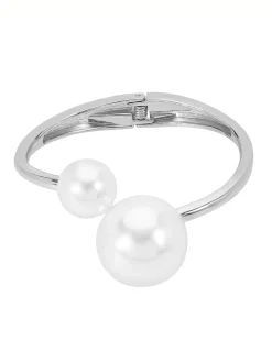 Elegant Asymmetrical Faux Pearl Cuff Bracelet