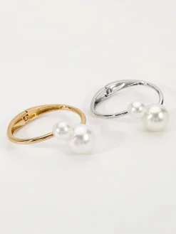 Elegant Asymmetrical Faux Pearl Cuff Bracelet