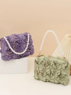Elegant 3D Floral Clutch Bag